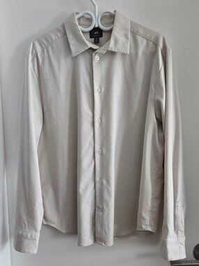 H&M Regular Fit Dress Shirt – Men's Large – Stone/Beige